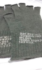 WOOL INSERT LINERS FOR GLOVES OR AS WORK MITTENS GREEN