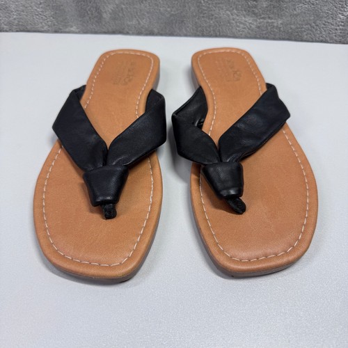 Scarpe sandali infradito Coach And Four Sassari donna taglia 8M pelle nero tanga - Foto 3 di 8