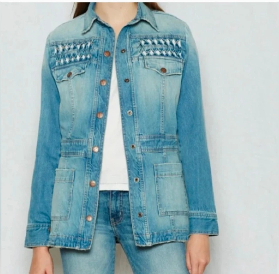 Chaqueta Blazer Chaqueta Vaquera Current/Elliott Festival Azul Denim Talla 0 Foto 4 de 4