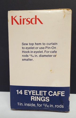 14 KIRSCH Eyelet Cafe Curtain Rings Pole Rod New Brown Plastic 1" ID 1441-B Sew - Picture 5 of 16