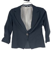 Cabi 230 Bossy Peplum Blazer Jacket Dark Gray Size 4 Lined Work Career