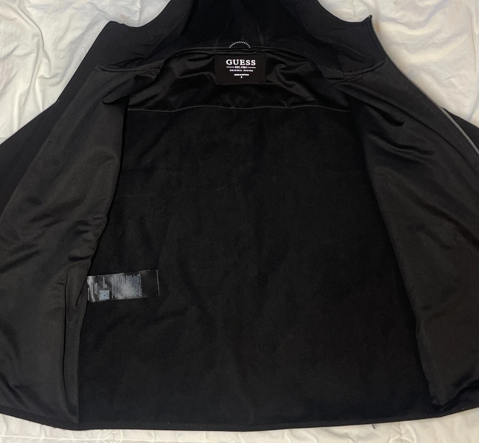 Guess Hombre Pequeño Negro Capucha Cremallera Usado Buen Estado Foto 4 de 4