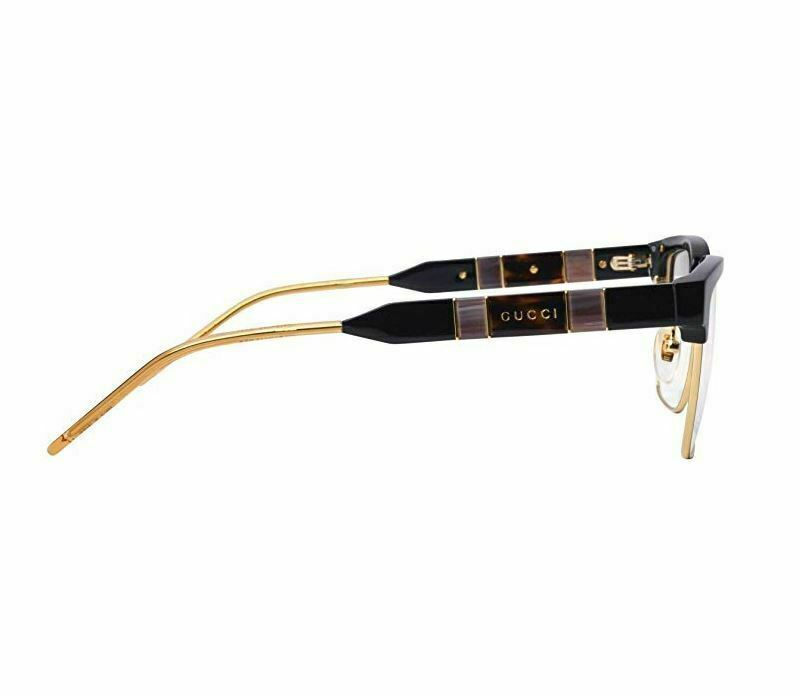 GUCCI GG0605O 001 Square Black Gold Black 52mm Men's