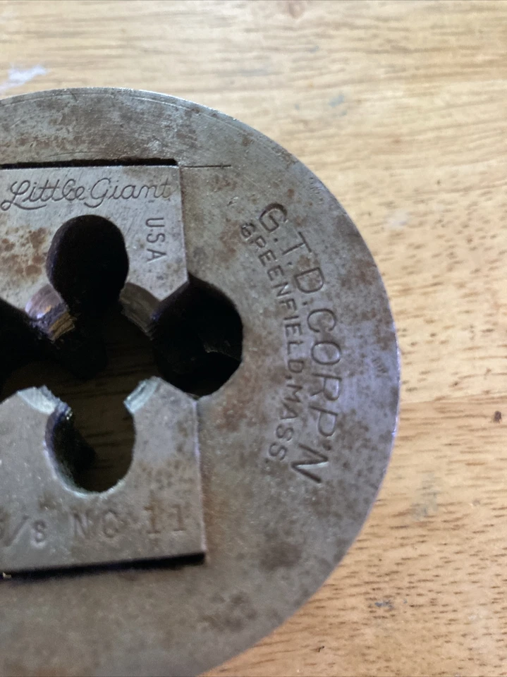 5/8" NC 11 Little Giant Pipe Threader Die Head 2 3/4" USA 1D - Image 3 of 4