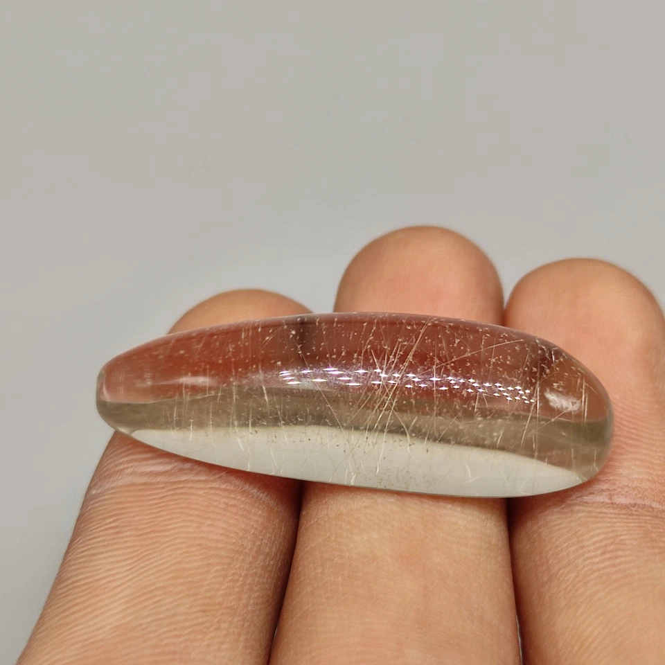 Natural golden rutile quartz cabochon rutilated quartz polished gemstone G7052 - Image 3 of 4