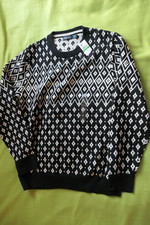 Nautica Men's Patterned Crew Neck Sweater True Black size L
