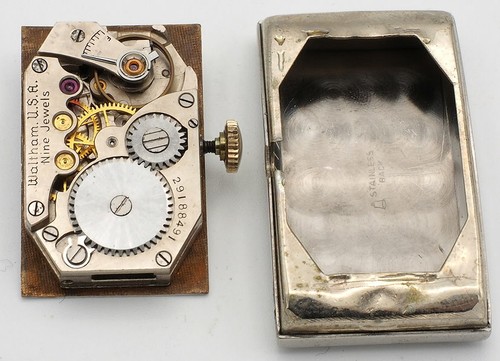 Vintage Waltham Premier reloj de pulsera curva 1936 9 Jewels GP Case Runs Clean - Imagen 5 de 5