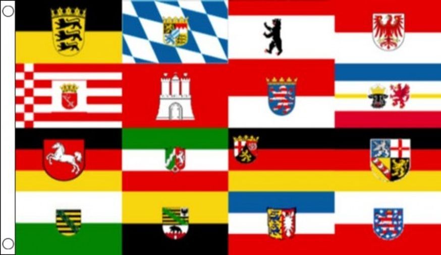 BANDIERA 16 LANDER GERMANIA 150x90cm - BANDIERA TEDESCA - STATI FEDERATI DELLA G