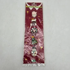 Vintage New Creatice NCE Holiday Christmas Button Covers 1994 Santa Ugly Sweater