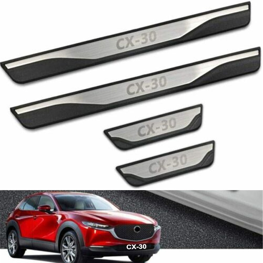 Protection Seuil Coffre Mazda CX-30 - Tuning-Art L401 Acier Inox Argent