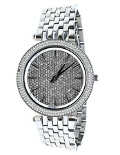 Michael Kors Women's Darci Silver-Tone Pave Watch F1150