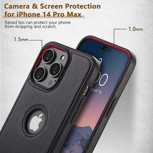 For iPhone 14 13 12 11 Pro Max X XR Xs Max Shockproof Leather Premium Case Cover - Picture 2 of 36