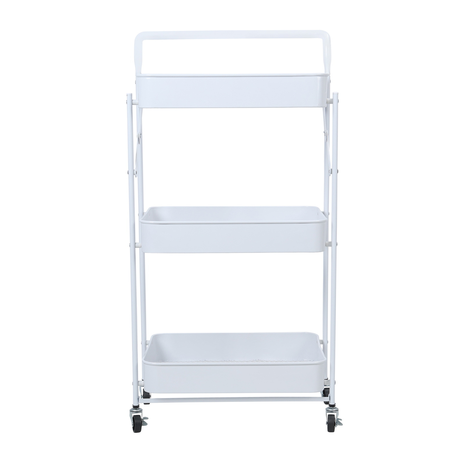 360 Degree Rotation Folding Freestanding Plastic Storage Shelf Space Saving