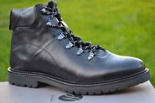H by HUDSON Mens Alp Boots Size 9/43 Gama Black Leather RRP £100