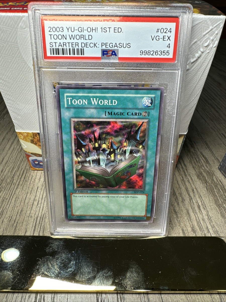 PSA 4 2003 YuGiOh 1st Edition Toon World #024 Starter Deck Pegasus