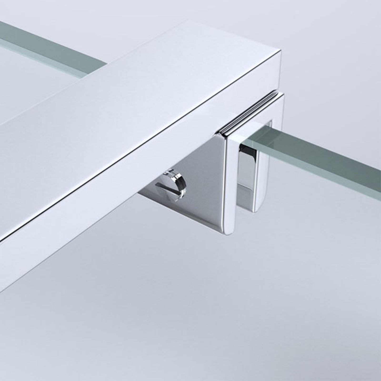 LukLoy Duschglas-Stabilisator, L-Form – Halterung Für Rahmenlose Dusche, Kein Bohren Im Glas