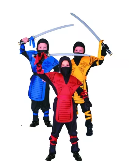 Ninja Assassin Blue Boys Martial Arts Dragon Ninja Fancy Dress Costume Kids  Ninj