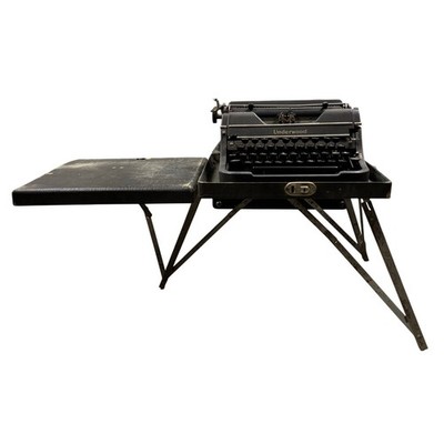 RARE Vintage Underwood Universal Portable Typewriter, Case and Riser Stand