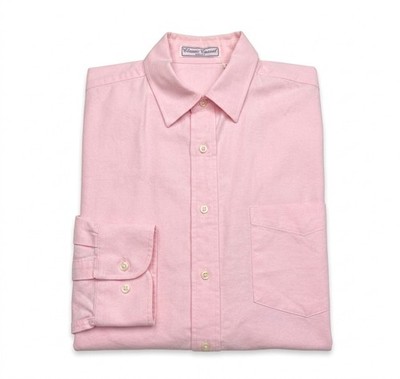 Men's Extra Large Alain Figaret Paris Pink Oxford Shirt Size 44 17.5 Long