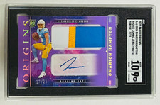 2025 Panini Origins Omarion Hampton Jumbo Rookie Patch Auto RPA Purple /23 SGC 9