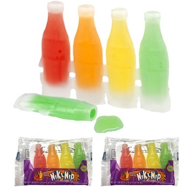 8 Pc Nik-L-Nip Candy Wax Bottles Fruit Flavored Filled Mini Drinks