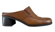 Naturalizer Women s Brown Mules Square Toe Heels Size 9 M 470NA40