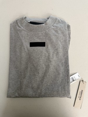 ESSENTIALS Long-Sleeve Tee Dark Heather Size Small OVERSIZED