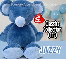 💙 JAZZY 💙 2005 Ty Classics Fuzzy Blue MOUSE RAT Large 11" Baby *MWMT*