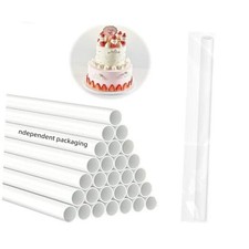 DaTpuikPCS Plastic Cake Dowel Rods for Tiered Cake Pillars 9.5 Inch 15 White
