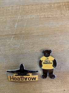 Heathrow Airport Vintage Pins/ Badges. X2