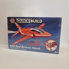 Image of Model Kit RAF Red Arrows Hawk Jet Aircraft Airfix Quick Build Snap Fit