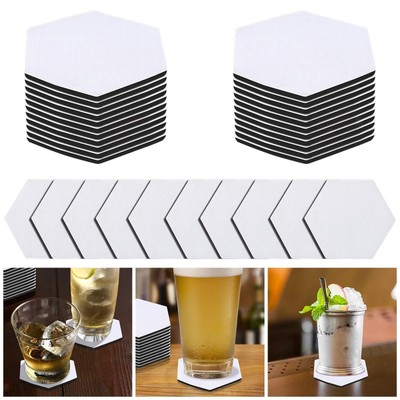 30x Hexagon 4x4inch Sublimation  Autountersetzer Wärmeübertragung Cup