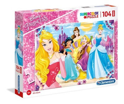 Clementoni - 23714 - Supercolor Puzzle - Princess puzzle for children - 104 Maxi