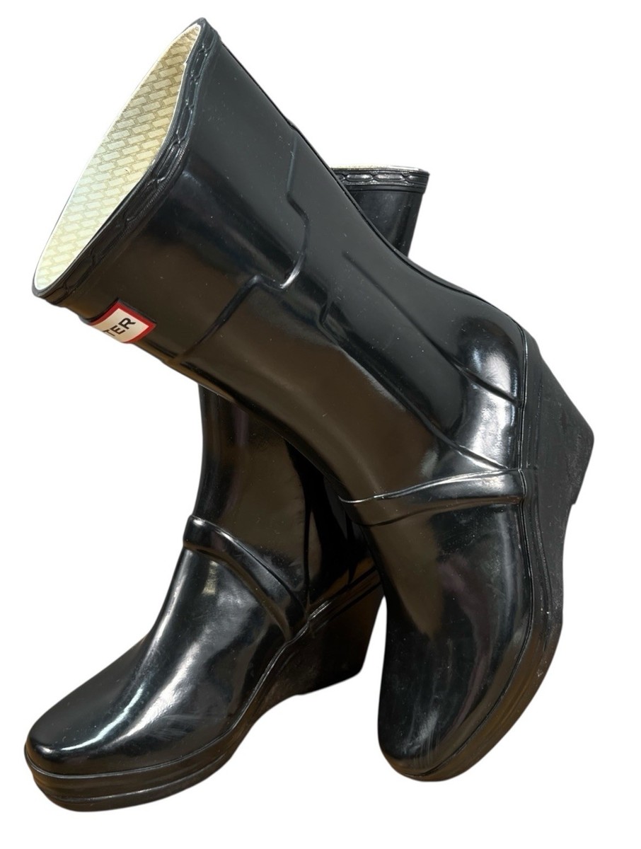 Hunter Refined Wedge Rainboot Wedge Hunter Boots Platform Calf