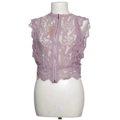 Tmrw Select, Top, Größe: XS/S, Lila, Baumwolle/Polyester, Blumen, Spitze #azp