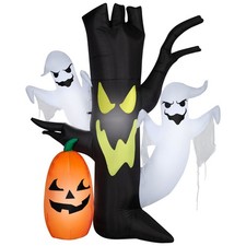 Gemmy 7.5 Foot Halloween Airblown Inflatable Tree Screamer with Ghosts