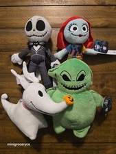 Nightmare Before Christmas Plush Figure Set LOT of 4 Jack Sally Zero Oogie Boog