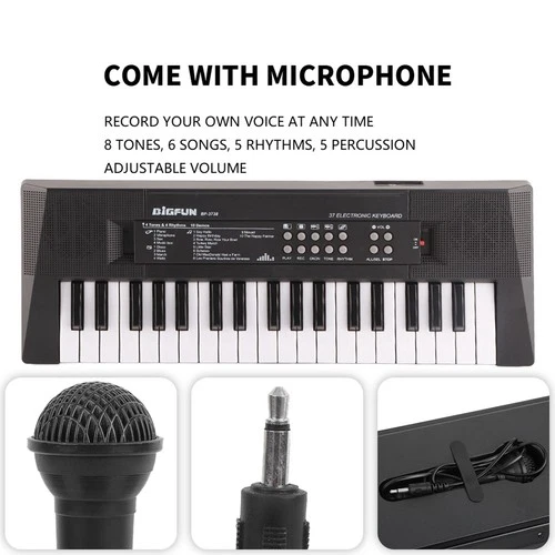 37 Keys Kids Electric Keyboard Piano with Microphone USB Charging Educational Mu