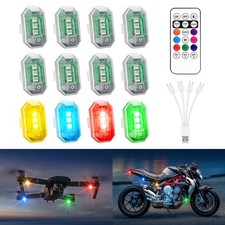 12-Pack High Brightness Wireless RGB LED Strobe Light Kit with Remote for Drones