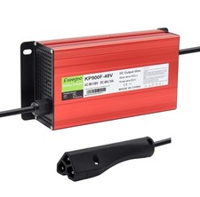 48V 10A RXV Golf Cart Battery Charger for Ez-Go EZgo TXT w/RXV Plug 3 Pron RED