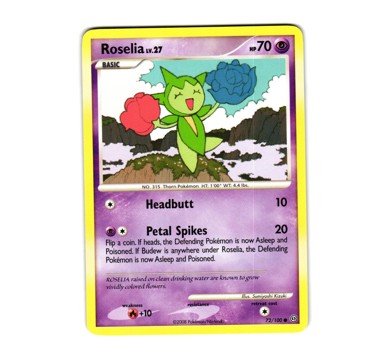 Pokemon Roselia 72/100 Stormfront Common NM