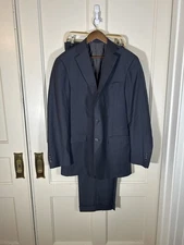 Hart Schaffner Marx Pin Striped 2 Piece Suit Mens Size 42L 36x32 Blue Classic