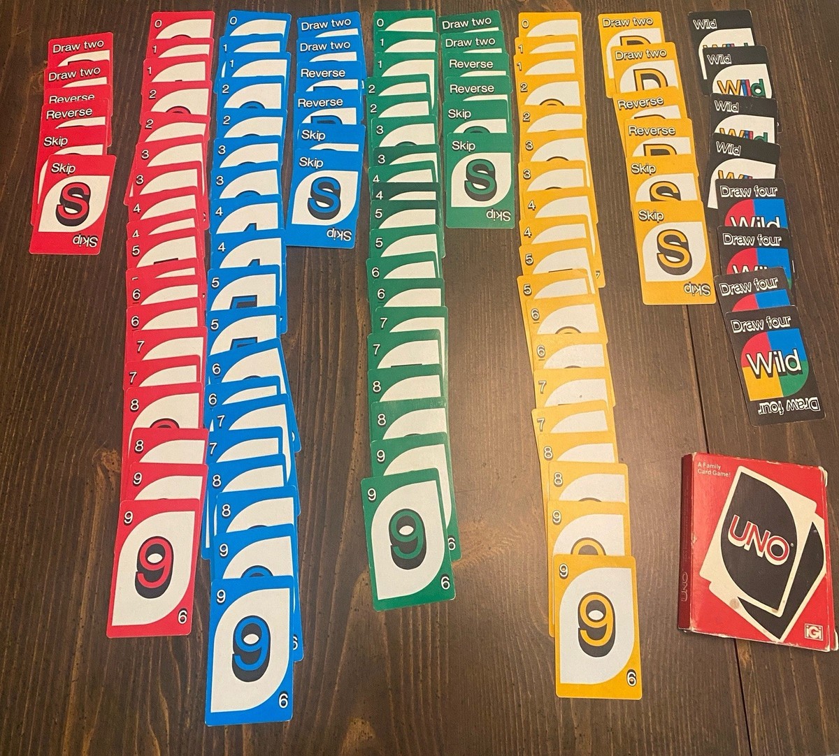 Vintage UNO Card Game 1979 Cards Original Box 100% Complete w/o