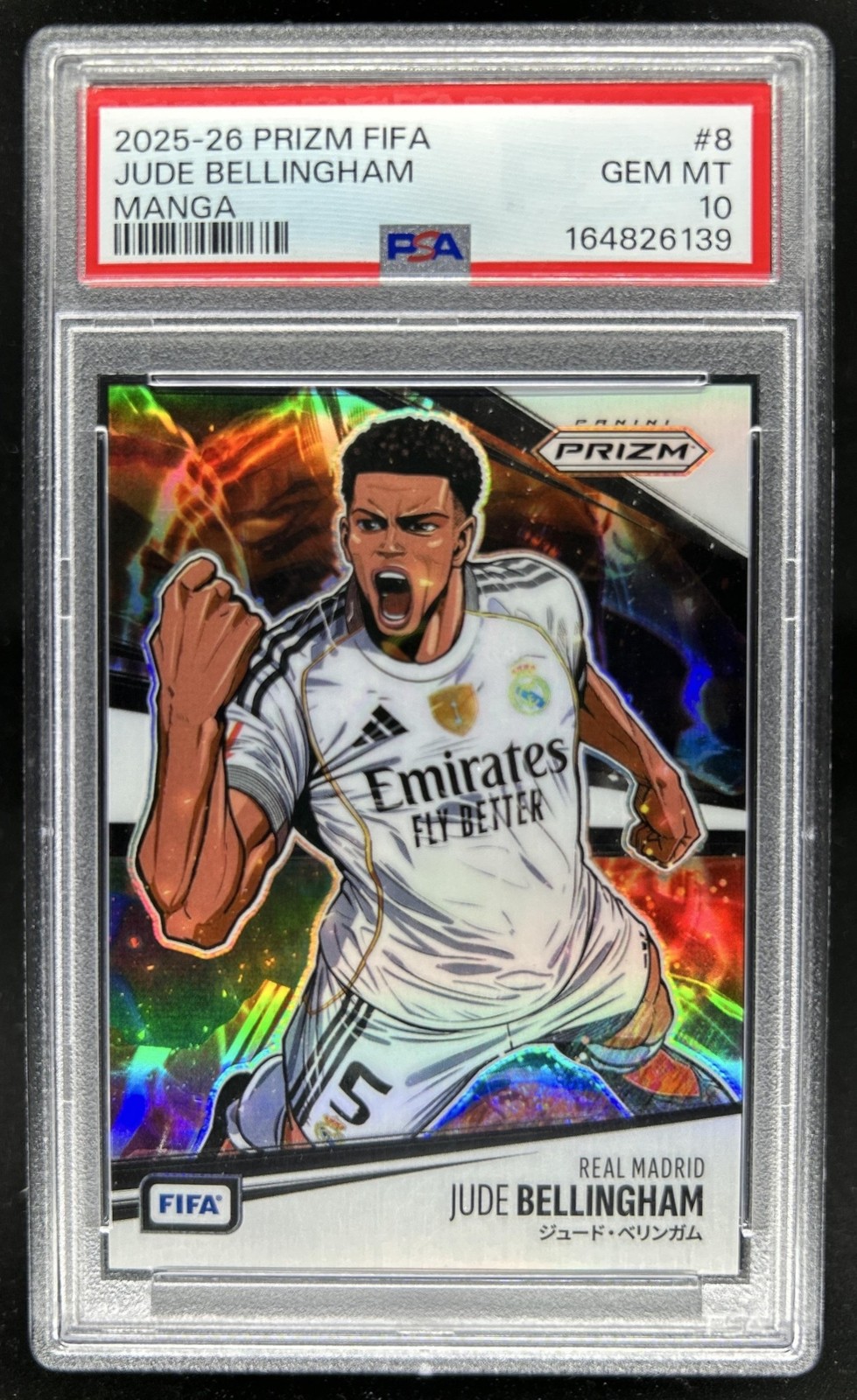 2025-26 Panini Prizm FIFA Jude Bellingham Manga SSP #8 Real Madrid PSA 10