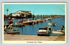 Winchester Bay OR, Boat Launch, Harbor, Dock, Marina, Oregon Vintage Postcard