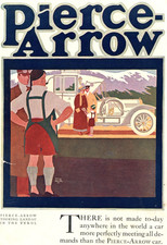 Pubblicità originale per auto a motore Pierce-Arrow 1911 Modello Touring Landau. Luigi Fancher Art