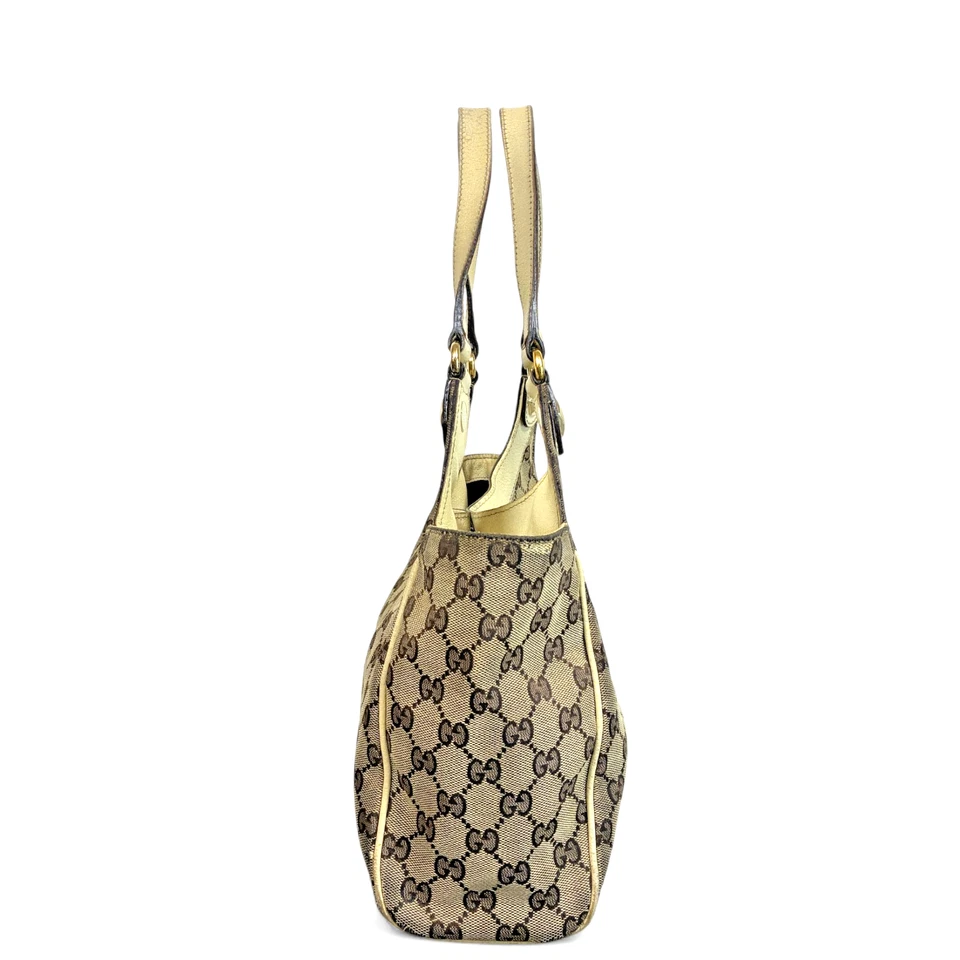 GUCCI Shoulder Handbag GG Canvas Brown 154982 Leather Trim Ivory Italy USED - Image 4 of 4