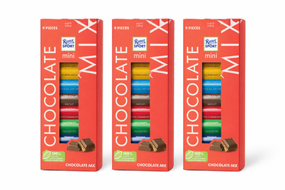Ritter Sport Mini Schokoladenturm Stapel 3 x 150g 9 Mini Riegel in jeder Box