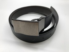 Unbranded Reversible Dress Belt Black Brown Mens Sz 38-40 Silver Buckle 1 3/8"