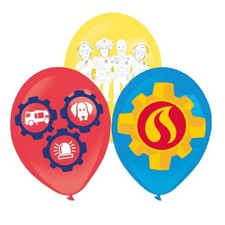 Image of Fireman Sam Latex Birthday Party Balloons (Pack of 6)